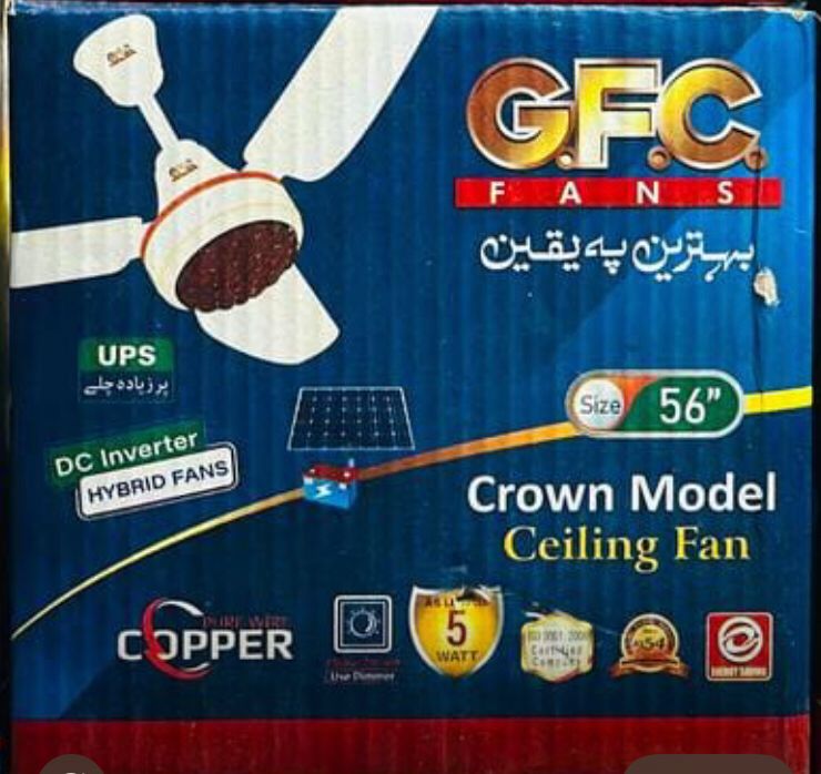 GFC Solar Crown Plus Model Ceiling Fan 56 Inch Remote Control (AC+DC)