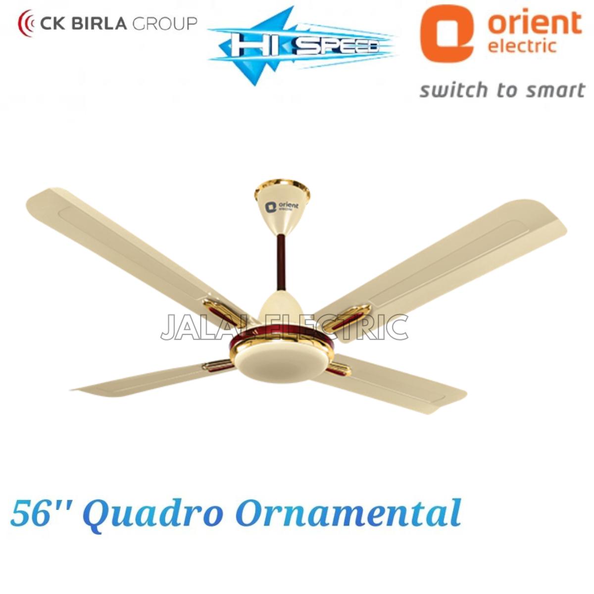 Orient Quadro Ornamental 56" Ceiling Fan (Metallic Ivory Cherry)
