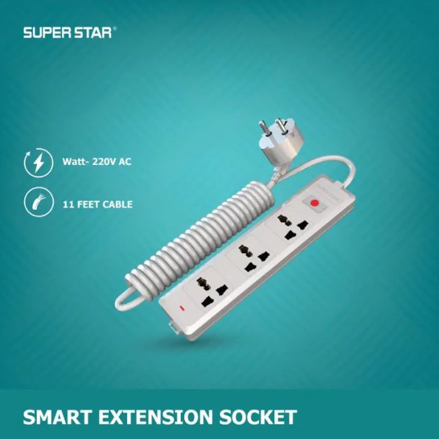 Multi Plug- Super Star (SSG) Smart Extension Socket 2 PIN 3 Socket - Image 3