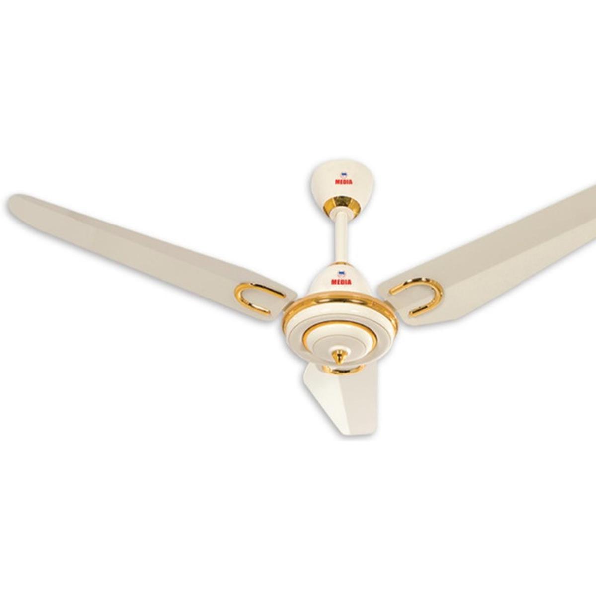 MEDIA Aisha 56" Ceiling Fan Off White With Golden Color Decor