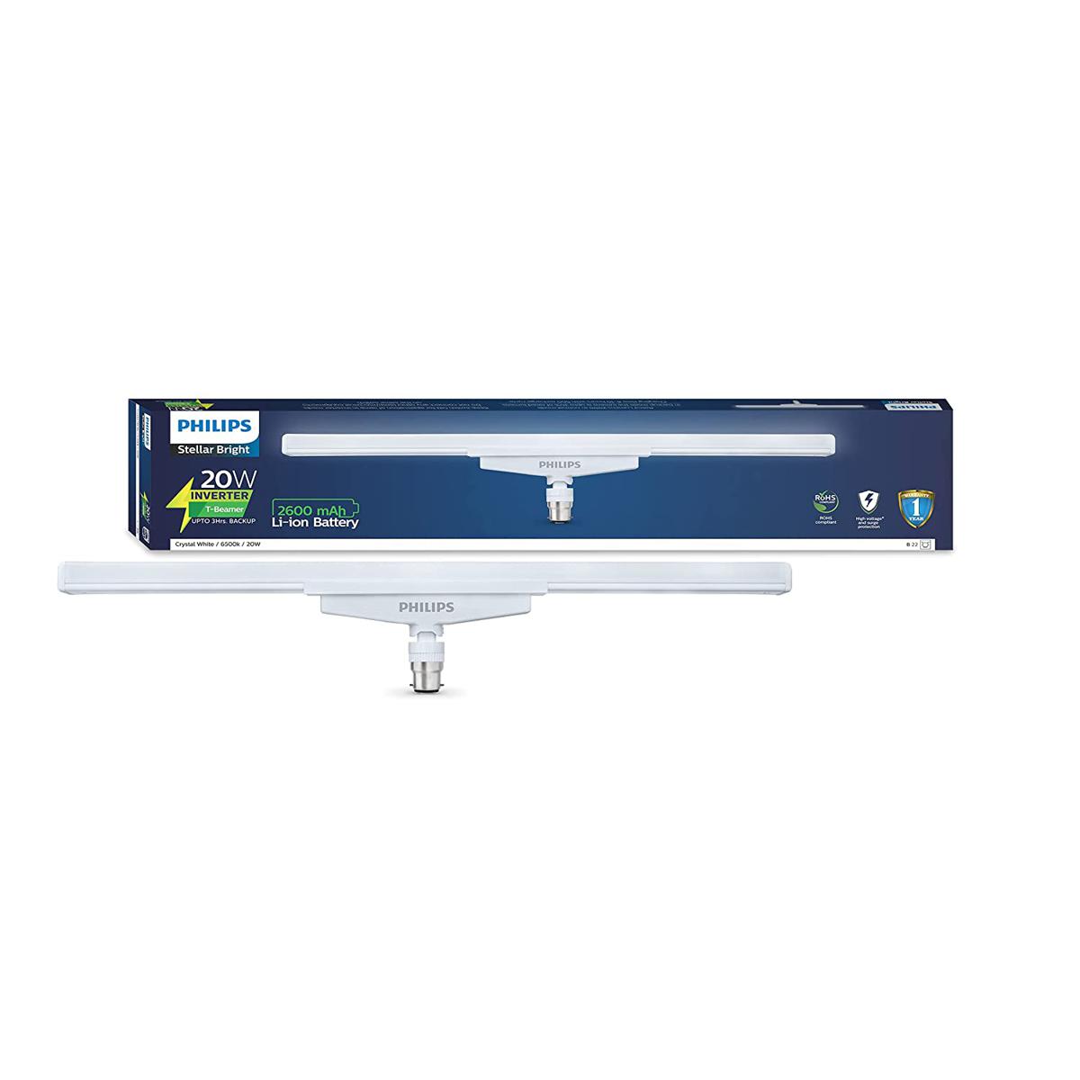 PHILIPS T-Beamer 20w Rechargeable Emergency Inverter LED Light Bulb Cool Day Light B22 Pin Type