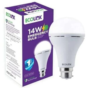 Ecolink LED Emergency AC/DC Bulb 14W 6500K Cool Day Light B22 Pin & E-27 Patch Type