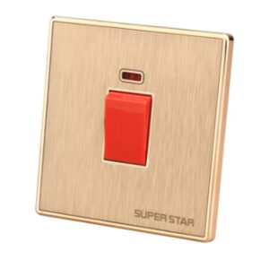 Super Star Glamour 32A DP Switch with Neon Socket Geyser Electrical Wall Power with Indicator