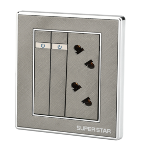SUPER STAR Ultimate Two Gang Switch (One Way) Two pcs Two Pin Socket