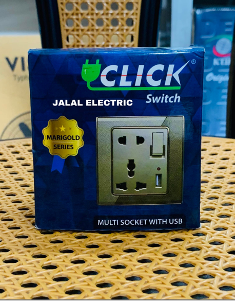 CLICK MARIGOLD USB MULTI SOCKET WITH SWITCH, 13A - Image 2