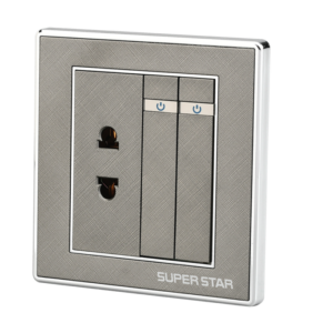 SUPER STAR Ultimate Two Gang Switch (One Way) One pc Two Pin Socket